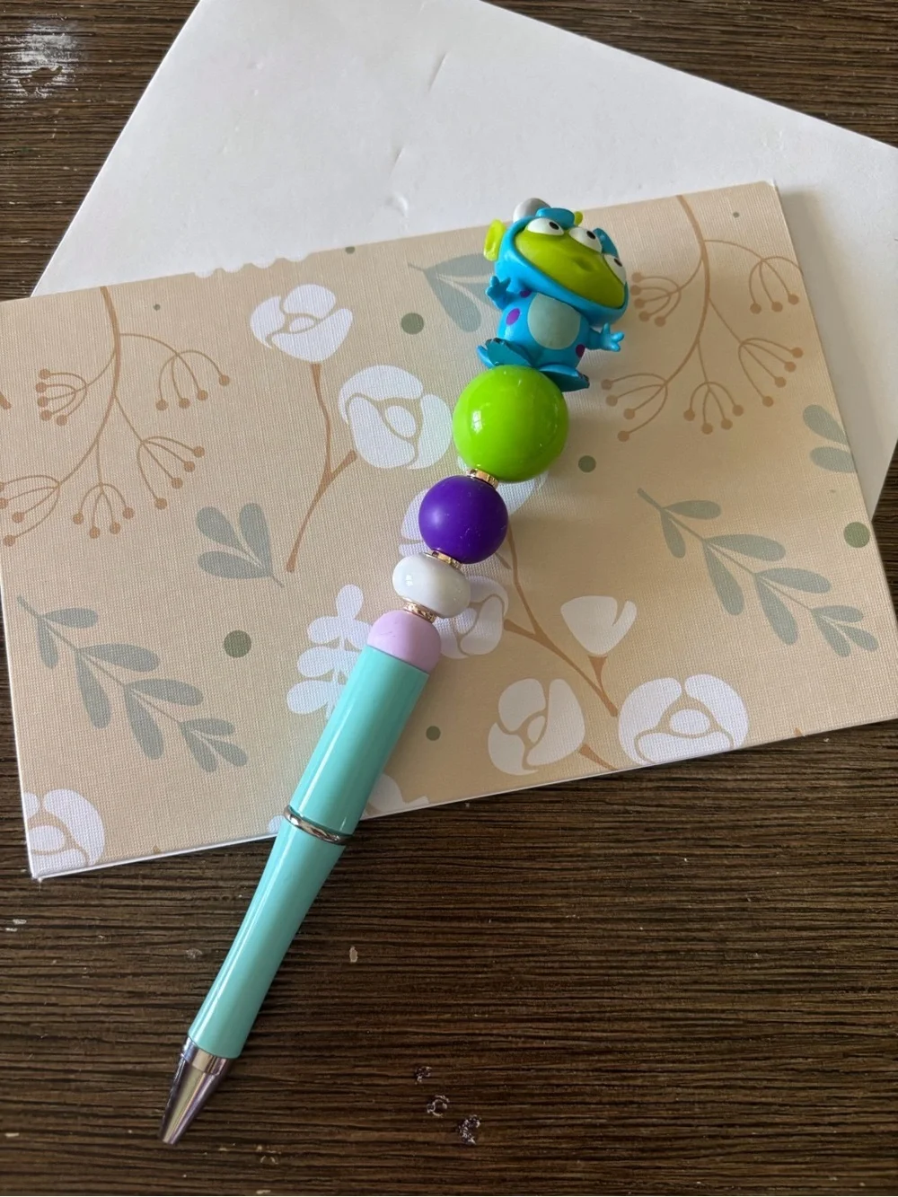 Toy Story Aliens: Alien as Sully handmade beaded pen